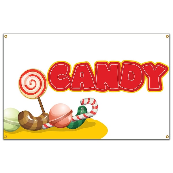 Signmission Candy Banner Heavy Duty 13 Oz Vinyl with Grommets Single Sided B-60 Candy - main